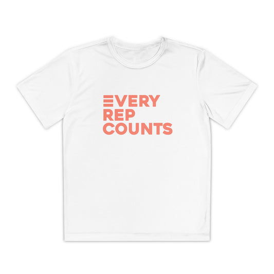Youth Every Rep Counts Tee (coral)
